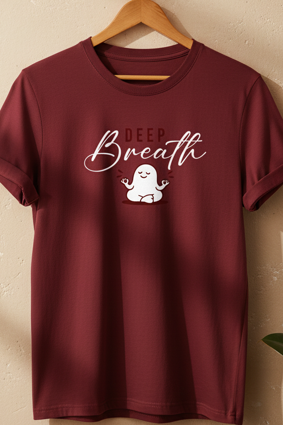 Deep Breath | Red Regular T-Shirt