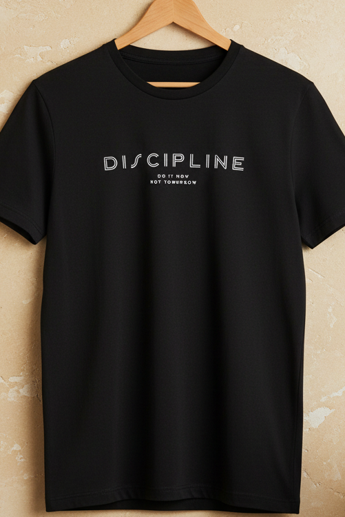 Discipline | Black Regular T-Shirt