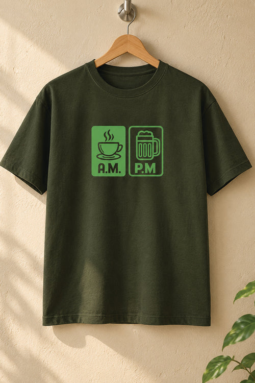 AM PM Olive Green | Regular T-Shirt