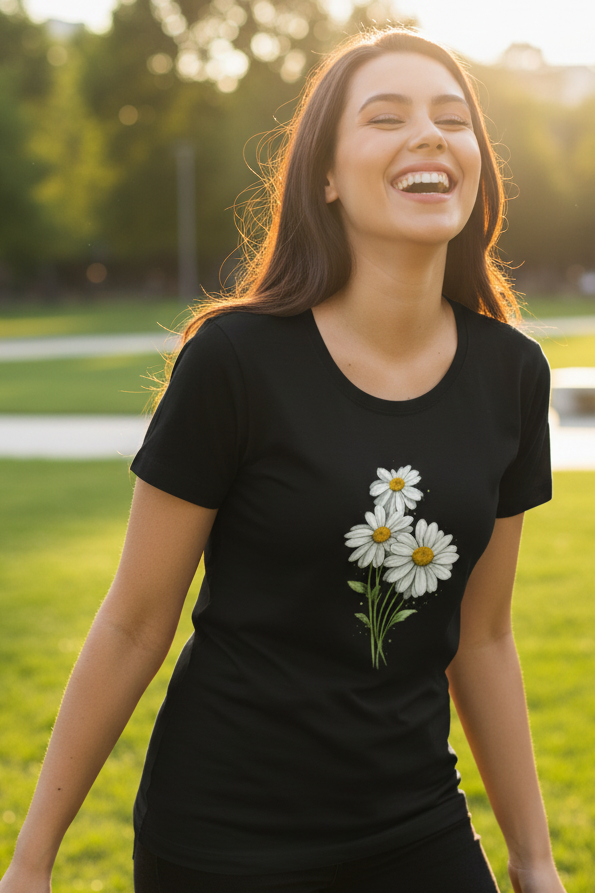 Daisy Flower (Black) Women's Classic T-Shirt
