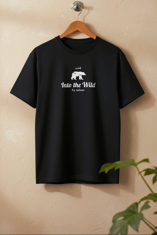 Into the wild , navy blue  tee shirt 