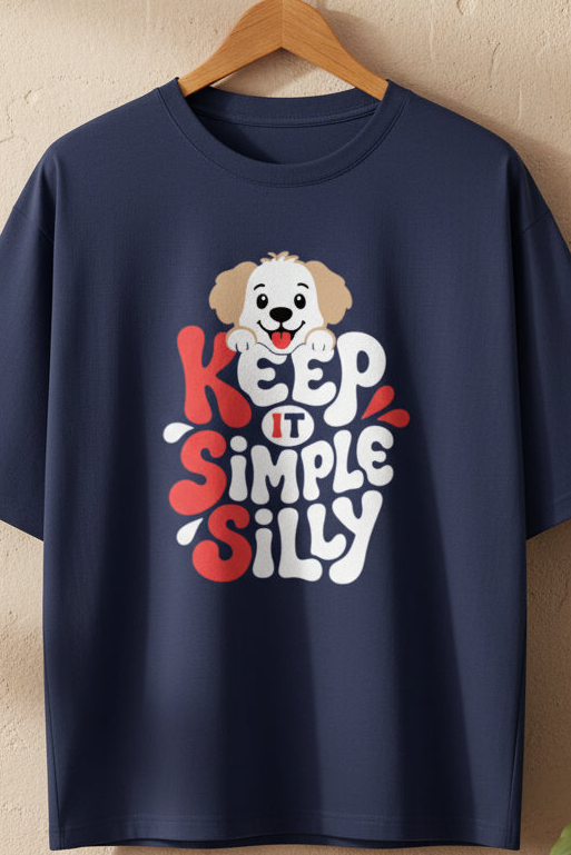 Simple Silly | Blue Oversized T-Shirt