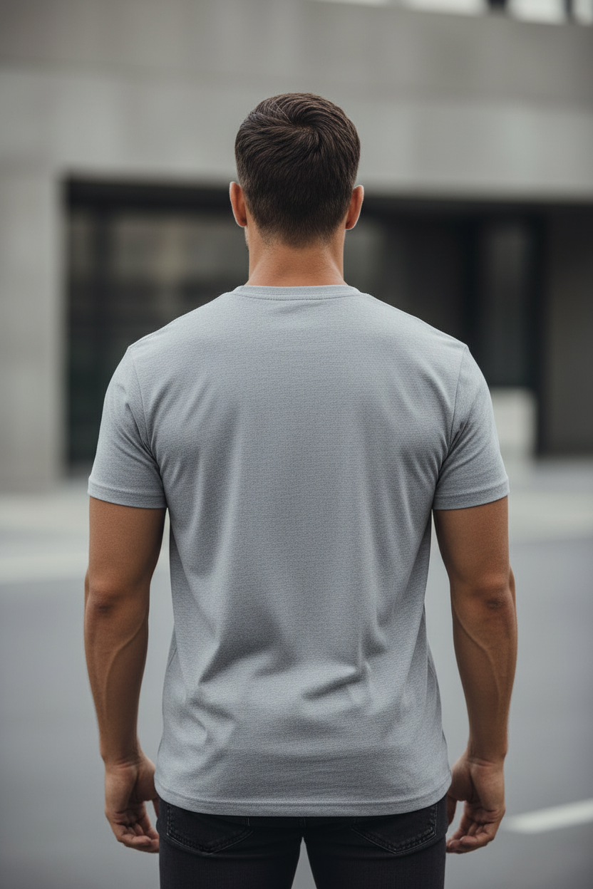 Grey melange back