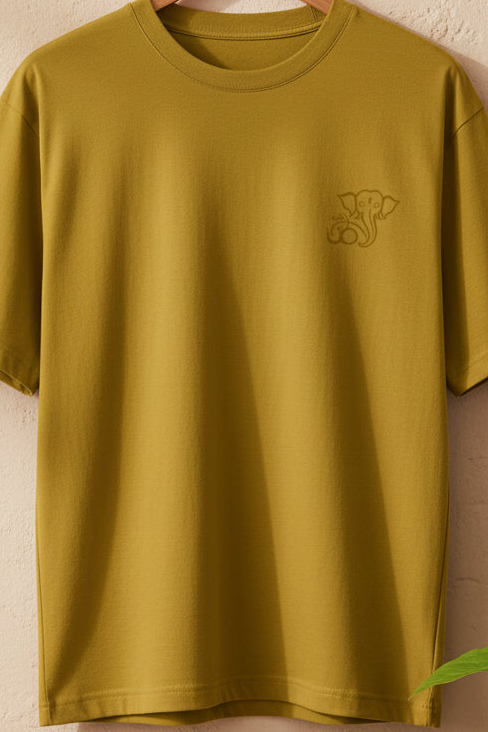 Om Ganesha Mustard Yellow | Oversized T-Shirt