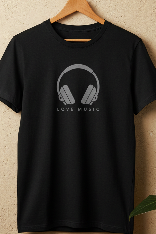 Music Lover | Black Regular T-Shirt