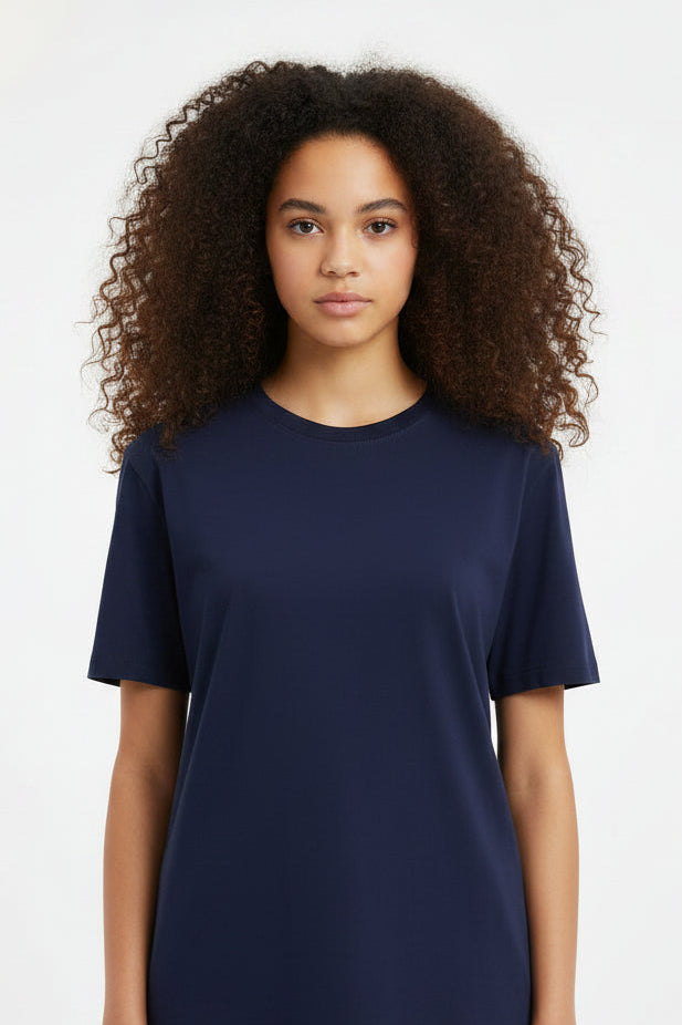 OWLKART unisex Classic Crew Neck T-Shirt in Royal Blue, 100% Cotton, 180 GSM, Regular Fit, Plain T-Shirt Front View